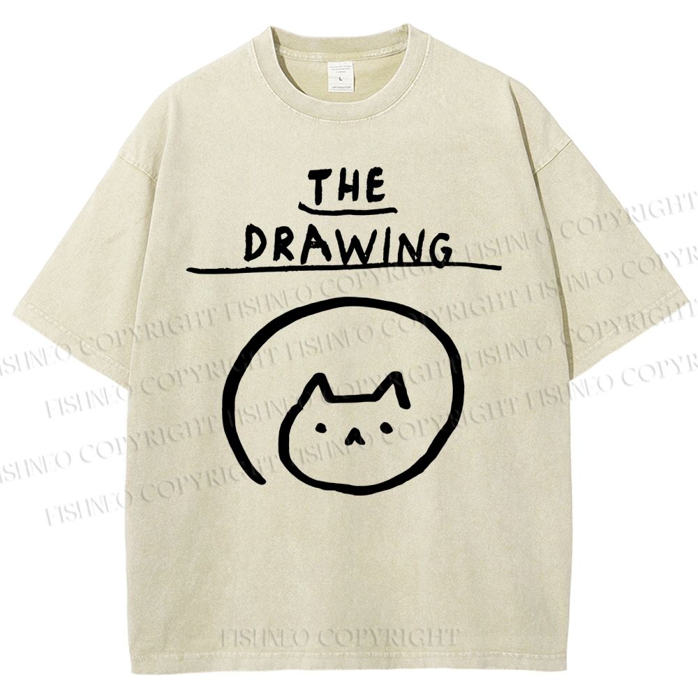 Unisex The Drawing Printed Washed Tee