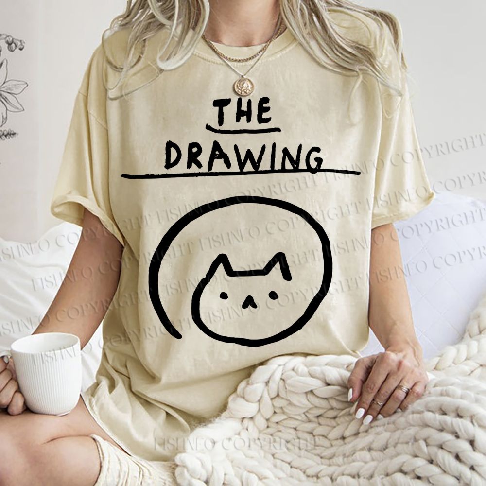 Unisex The Drawing Printed Washed Tee