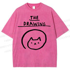 Unisex The Drawing Printed Washed Tee