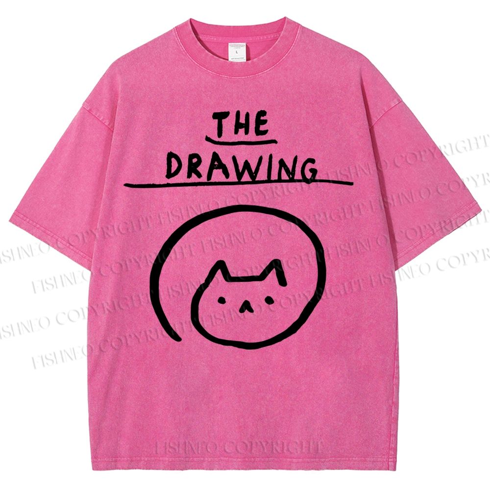 Unisex The Drawing Printed Washed Tee