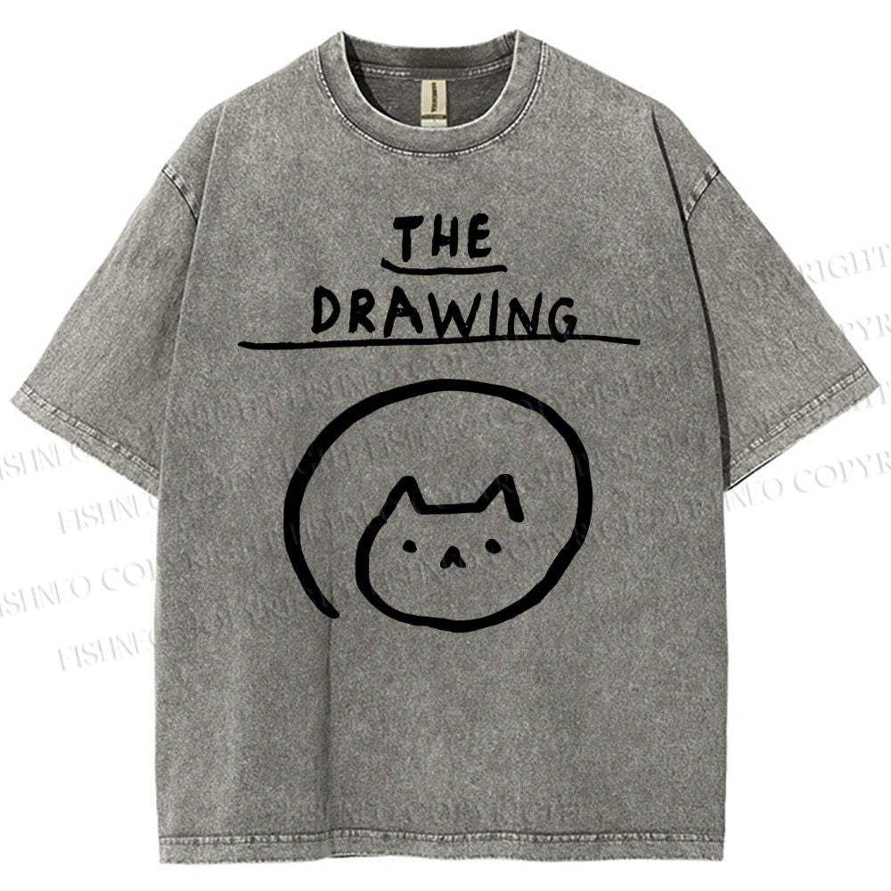 Unisex The Drawing Printed Washed Tee