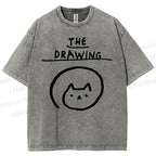 Unisex The Drawing Printed Washed Tee