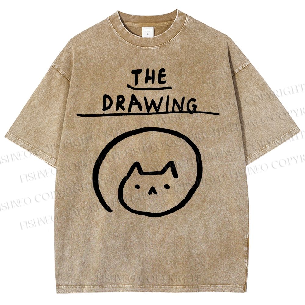 Unisex The Drawing Printed Washed Tee