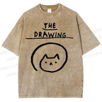 Unisex The Drawing Printed Washed Tee