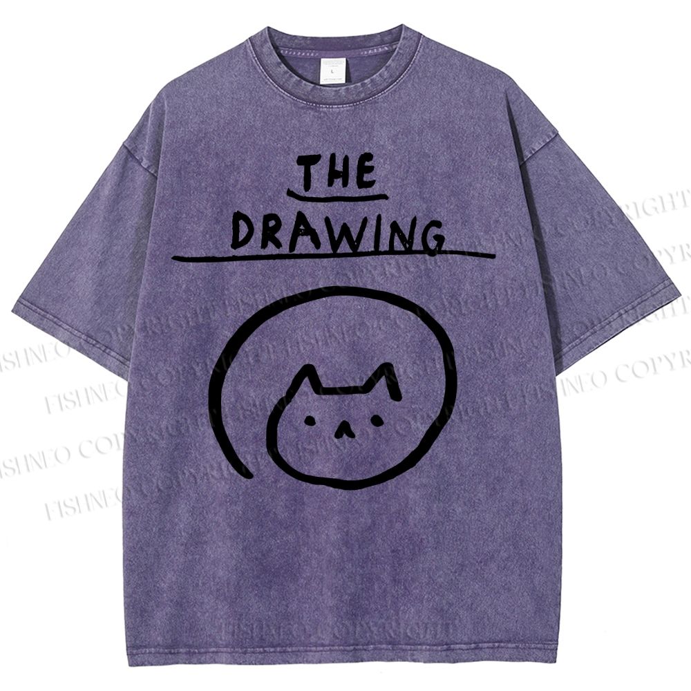 Unisex The Drawing Printed Washed Tee