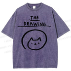 Unisex The Drawing Printed Washed Tee