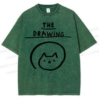 Unisex The Drawing Printed Washed Tee
