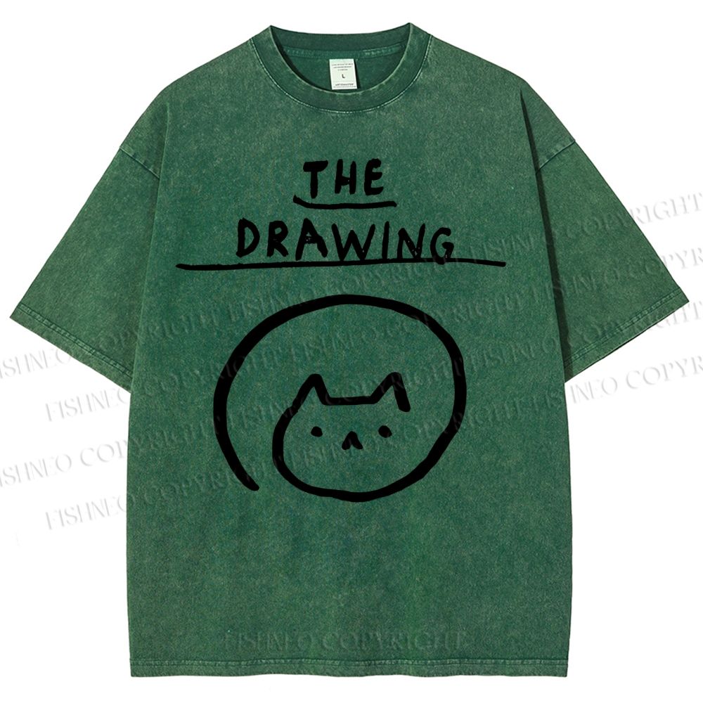 Unisex The Drawing Printed Washed Tee