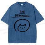 Unisex The Drawing Printed Washed Tee