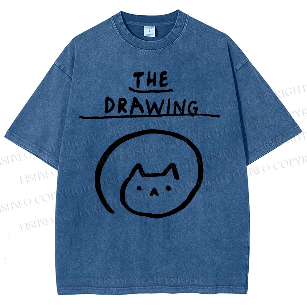 Unisex The Drawing Printed Washed Tee