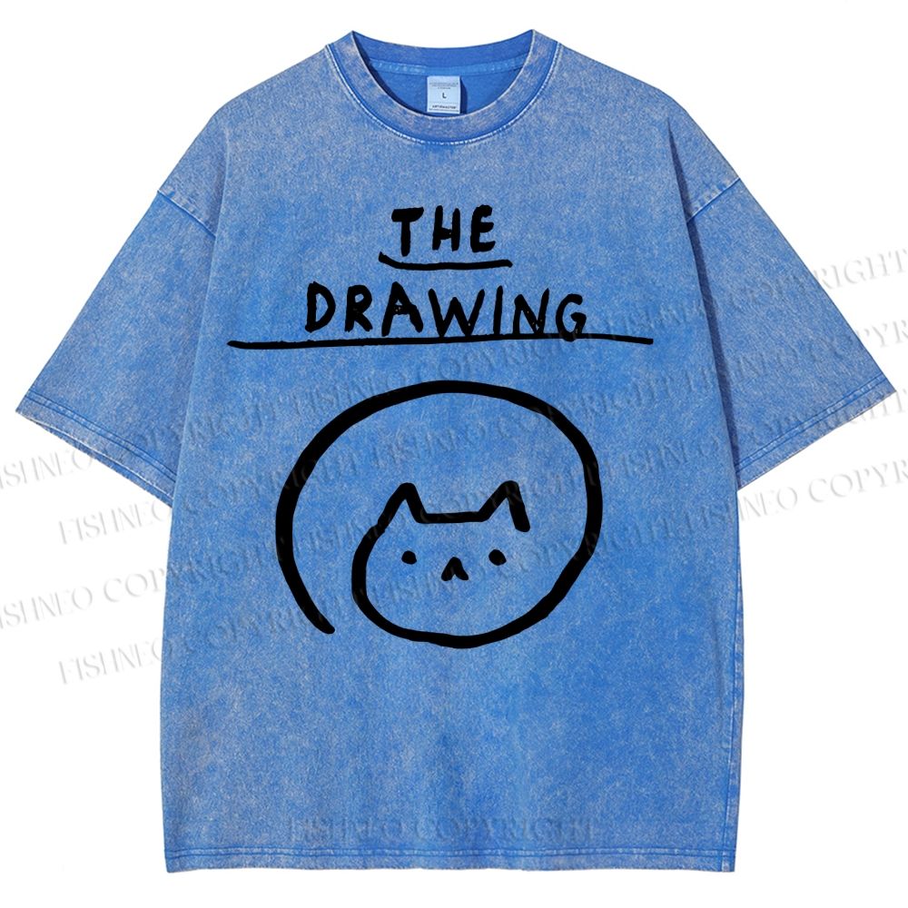 Unisex The Drawing Printed Washed Tee
