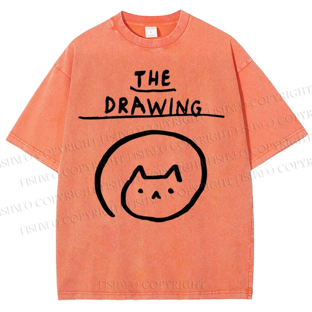 Unisex The Drawing Printed Washed Tee