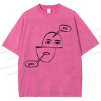 Unisex Yes Or No Printed Washed Tee