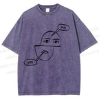 Unisex Yes Or No Printed Washed Tee