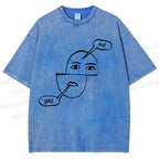 Unisex Yes Or No Printed Washed Tee