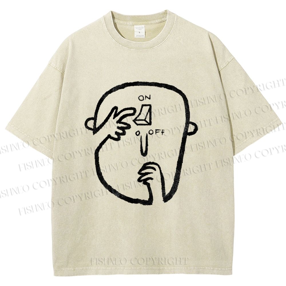 Unisex On Or Off Printed Washed Tee