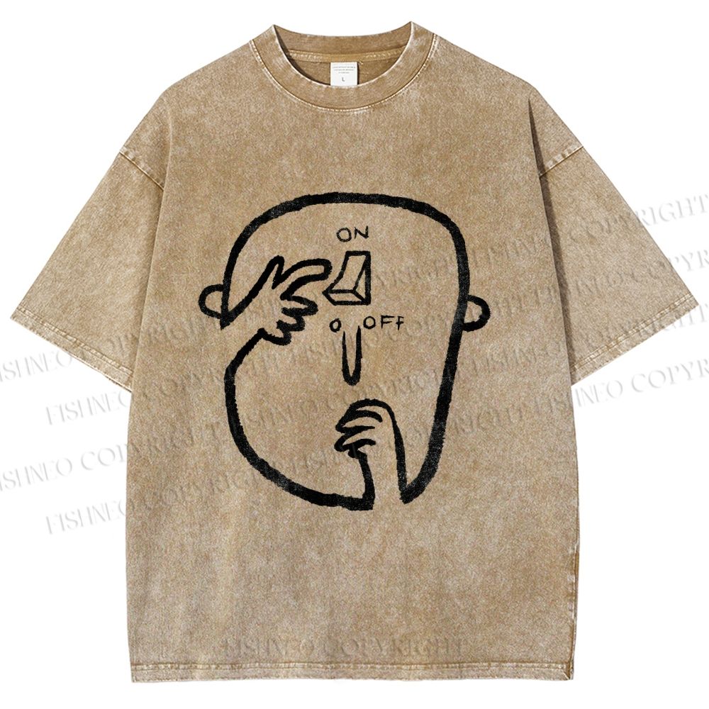 Unisex On Or Off Printed Washed Tee
