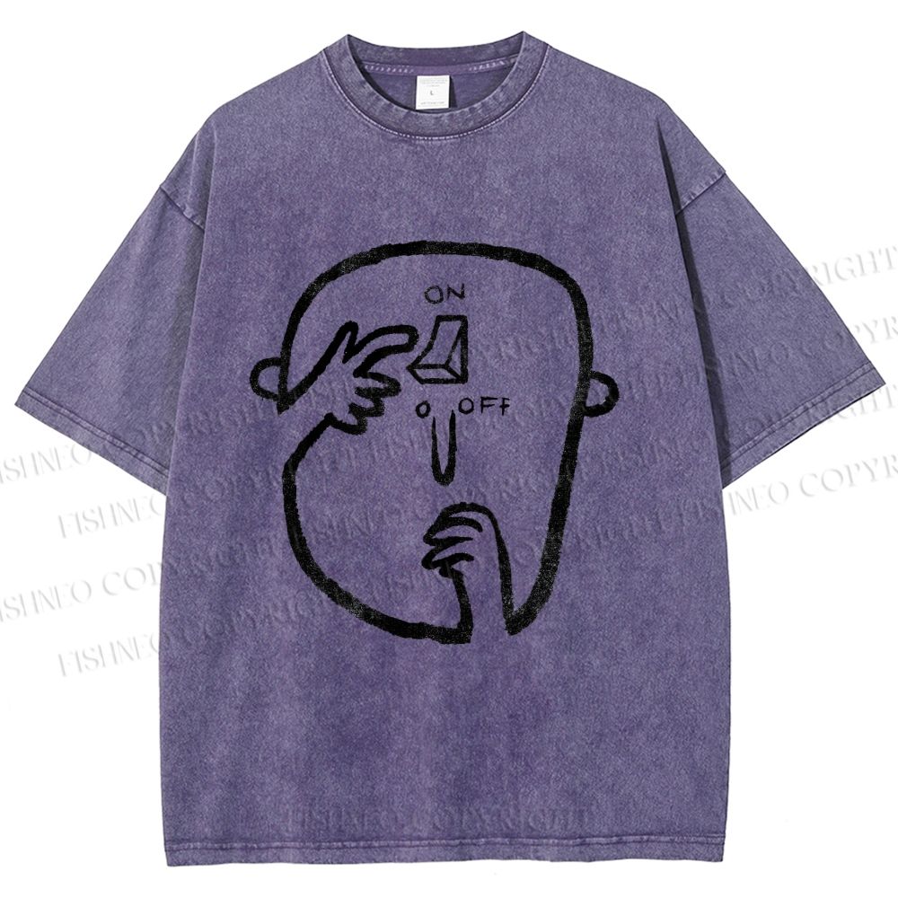 Unisex On Or Off Printed Washed Tee