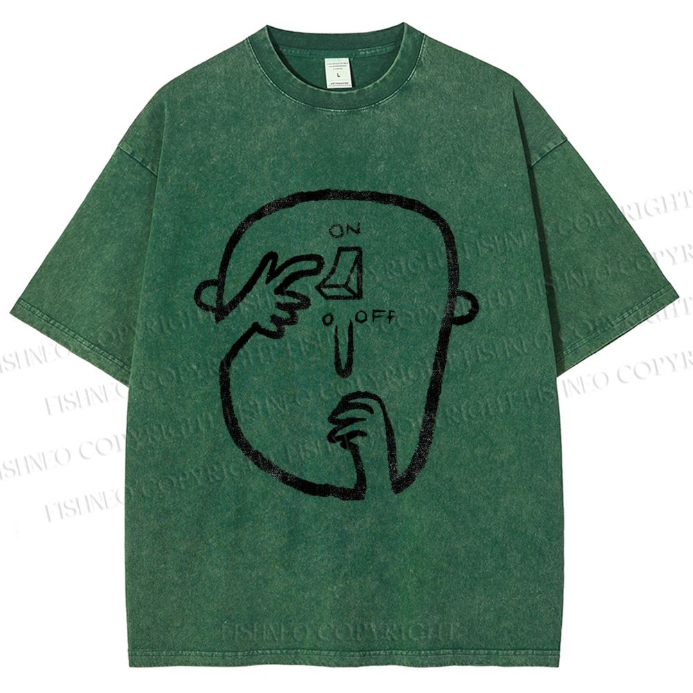 Unisex On Or Off Printed Washed Tee