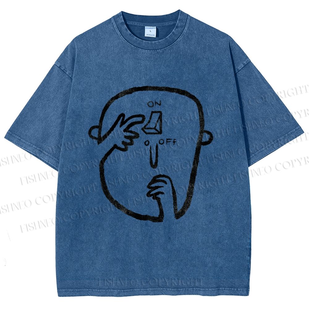 Unisex On Or Off Printed Washed Tee