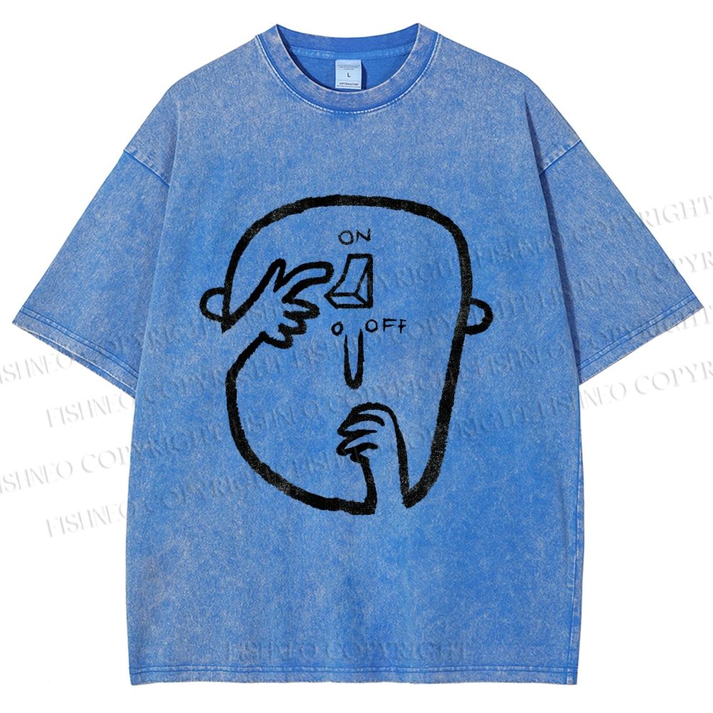 Unisex On Or Off Printed Washed Tee