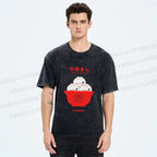 Unisex Steamed Stuffed Bun Printed Washed Tee
