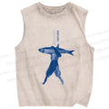 Unisex Fishman Printed Washed Tank Top