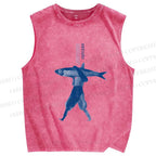 Unisex Fishman Printed Washed Tank Top
