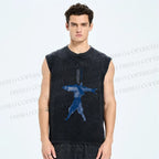 Unisex Fishman Printed Washed Tank Top