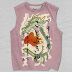 Unisex Vintage Dragon Printed Tank Top