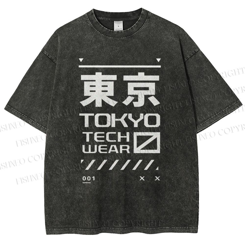 Unisex Tokyo Printed Washed Tee