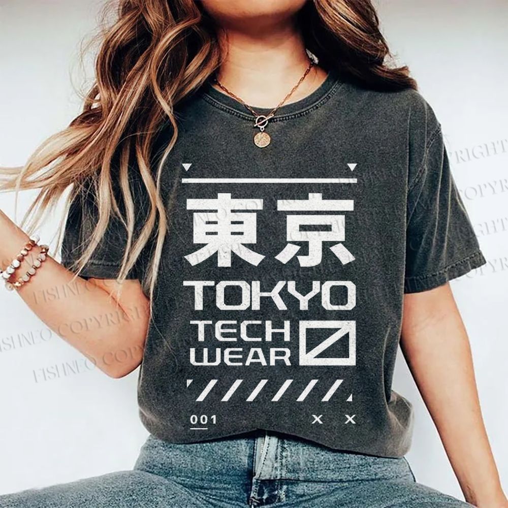 Unisex Tokyo Printed Washed Tee