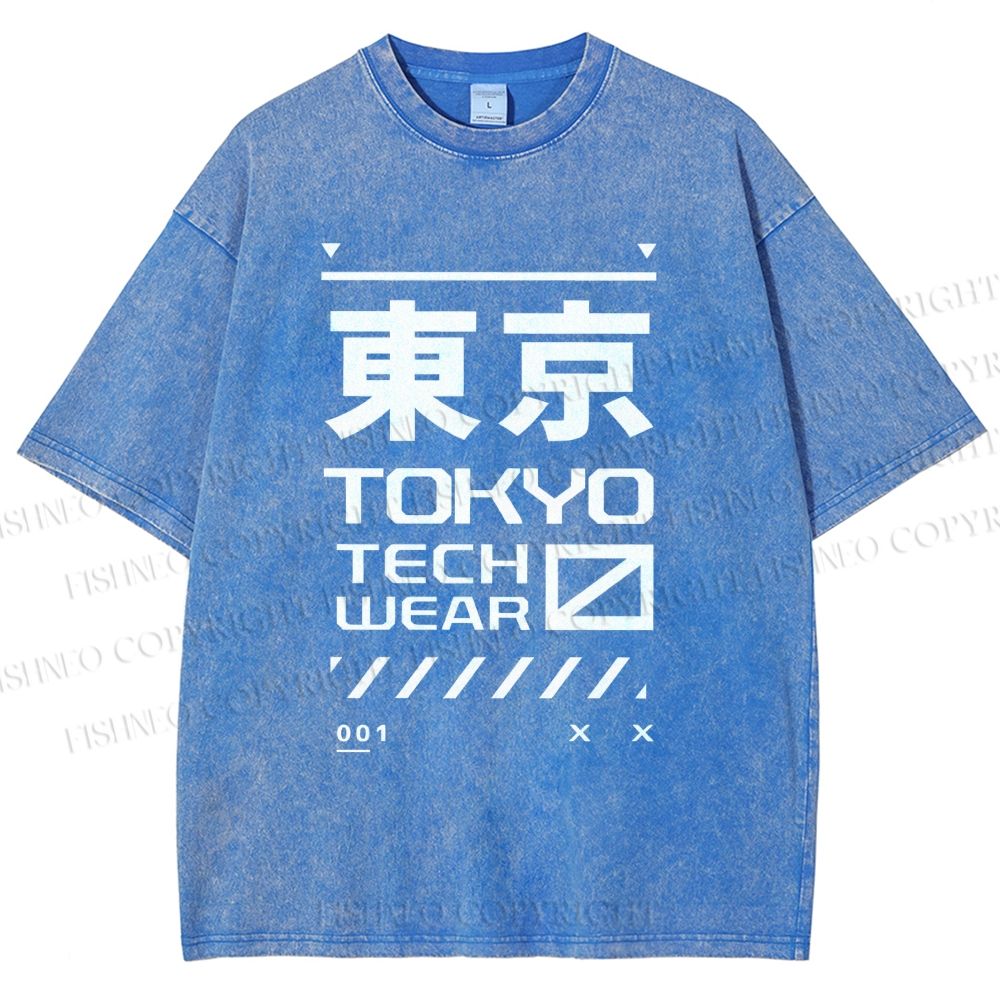 Unisex Tokyo Printed Washed Tee