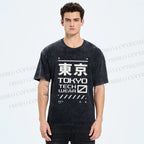 Unisex Tokyo Printed Washed Tee