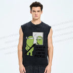 Unisex I Am The Pickle Printed Washed Tank Top
