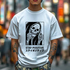Stay Positive Skull Japanese Style Classic Tee