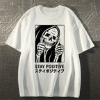Stay Positive Skull Japanese Style Classic Tee