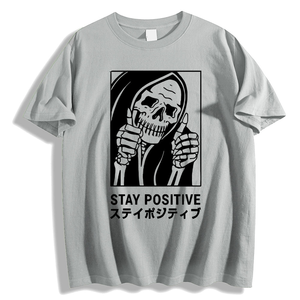 Stay Positive Skull Japanese Style Classic Tee