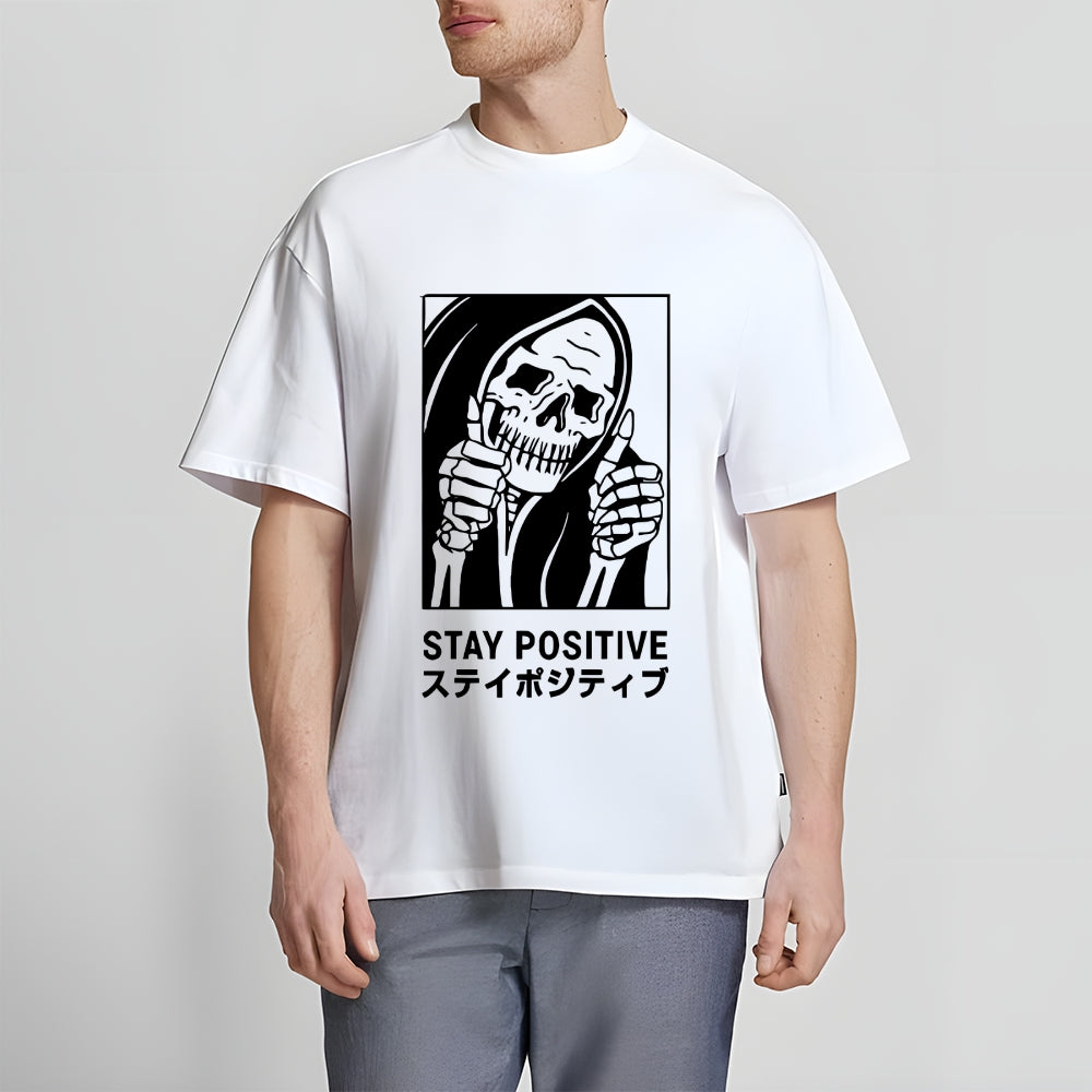 Stay Positive Skull Japanese Style Classic Tee
