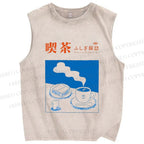 Unisex Exploring Wonder Cafes Printed Washed Tank Top
