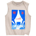 Unisex Exploring Wonder Cafes Printed Washed Tank Top
