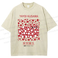 Unisex Yayoi Kusama Cat Printed Washed Tee