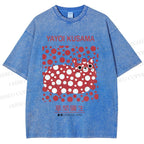 Unisex Yayoi Kusama Cat Printed Washed Tee