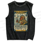 Unisex Vintage Monkey Printed Washed Tank Top