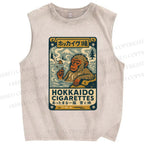 Unisex Vintage Monkey Printed Washed Tank Top