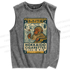 Unisex Vintage Monkey Printed Washed Tank Top