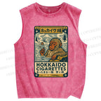 Unisex Vintage Monkey Printed Washed Tank Top