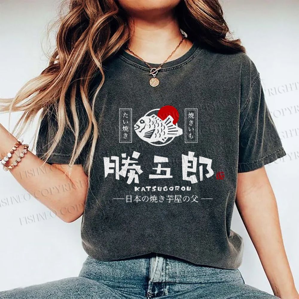 Unisex Taiyaki Printed Washed Tee