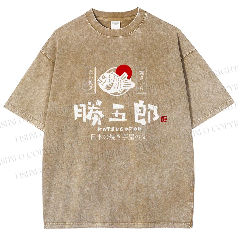 Unisex Taiyaki Printed Washed Tee