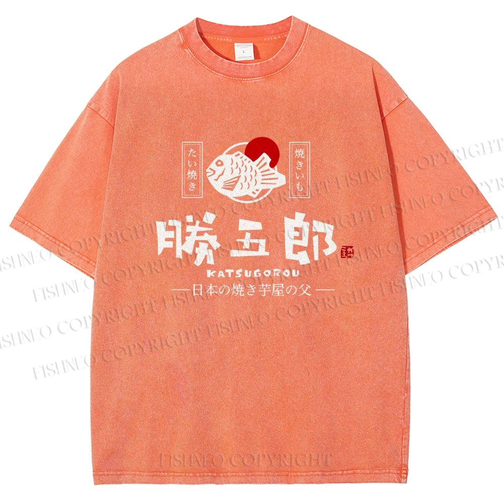 Unisex Taiyaki Printed Washed Tee